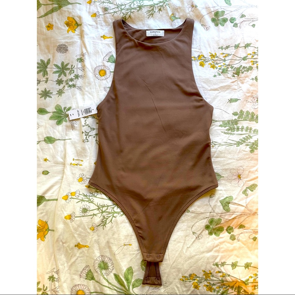 Aritzia Babaton Contour 90s Bodysuit in Deep Taupe